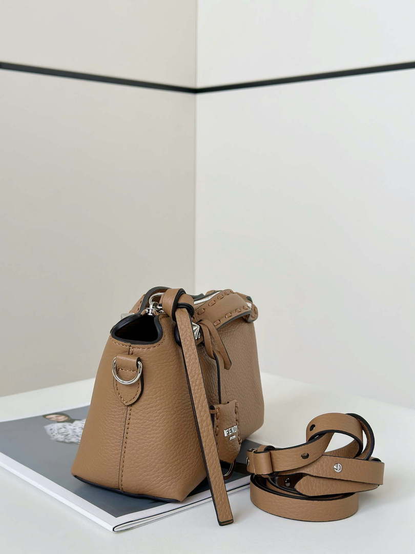 Fendi 8BS098 By The Way Selleria Mini Cappuccino-coloured Selleria mini-bag with 156 hand-sewn stitches 8668s