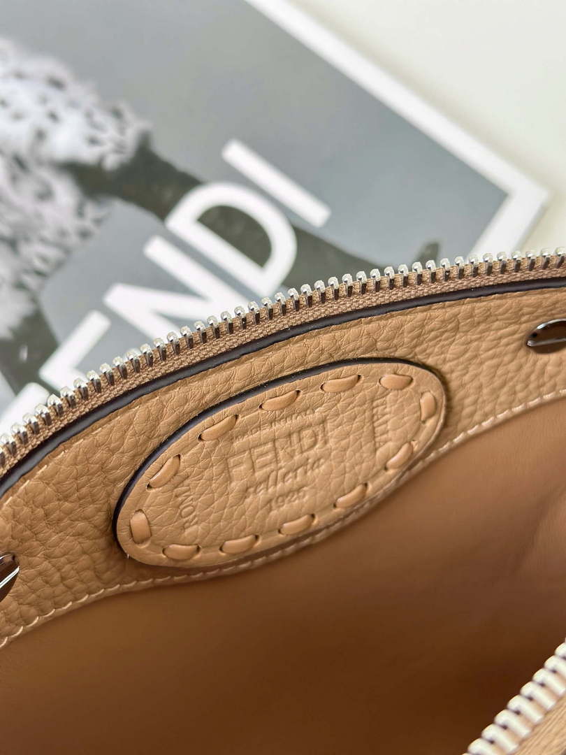 Fendi 8BS098 By The Way Selleria Mini Cappuccino-coloured Selleria mini-bag with 156 hand-sewn stitches 8668s