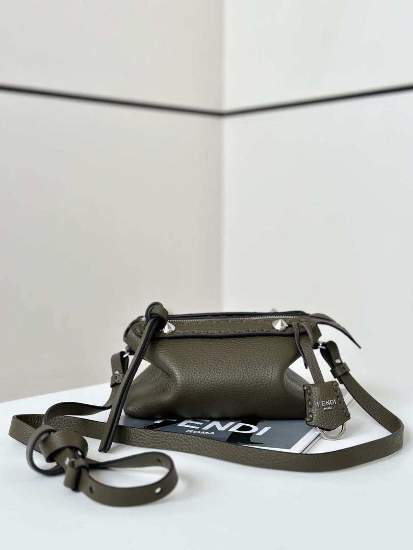 Fendi 8BS098 By The Way Selleria Mini Dark Green Selleria mini-bag with 156 hand-sewn stitches 8668s