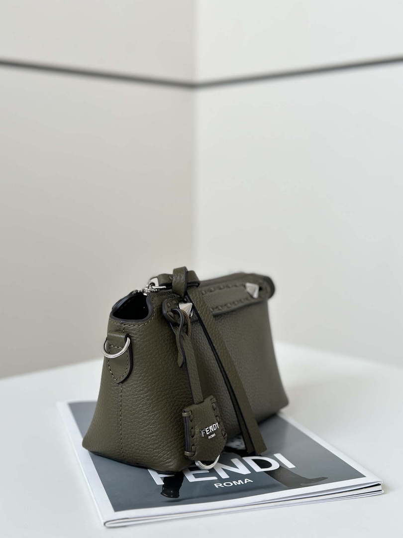 Fendi 8BS098 By The Way Selleria Mini Dark Green Selleria mini-bag with 156 hand-sewn stitches 8668s