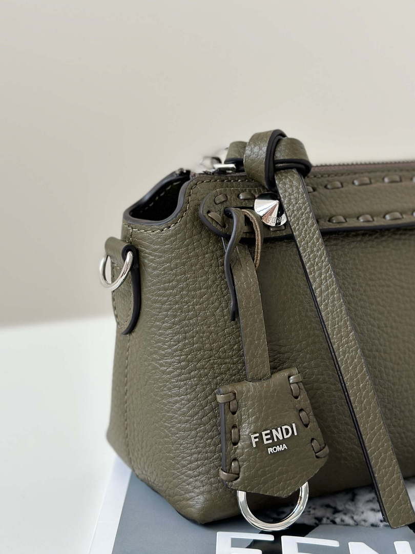 Fendi 8BS098 By The Way Selleria Mini Dark Green Selleria mini-bag with 156 hand-sewn stitches 8668s