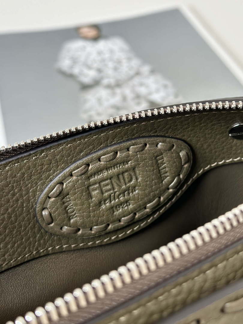 Fendi 8BS098 By The Way Selleria Mini Dark Green Selleria mini-bag with 156 hand-sewn stitches 8668s