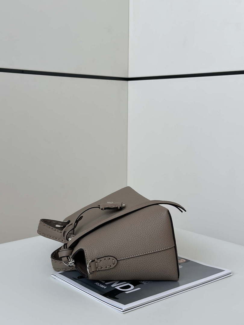Fendi 8BS098 By The Way Selleria Mini Gray Selleria mini-bag with 156 hand-sewn stitches 8668s
