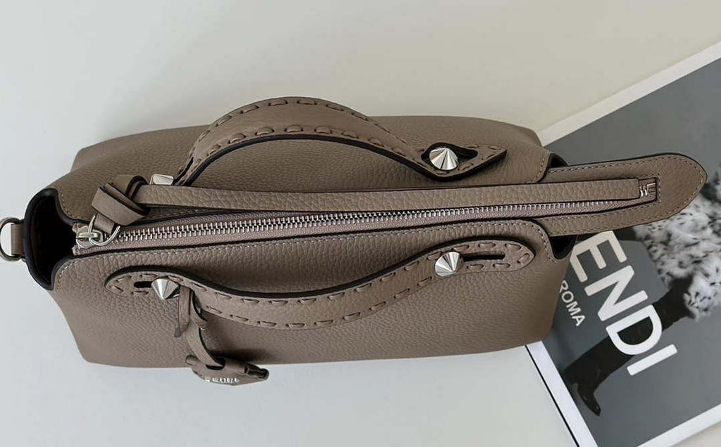 Fendi 8BS098 By The Way Selleria Mini Gray Selleria mini-bag with 156 hand-sewn stitches 8668s