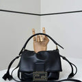 Fendi 8BS105ABVEF0K7E Mamma Baguette Small Black nappa leather bag 8677S