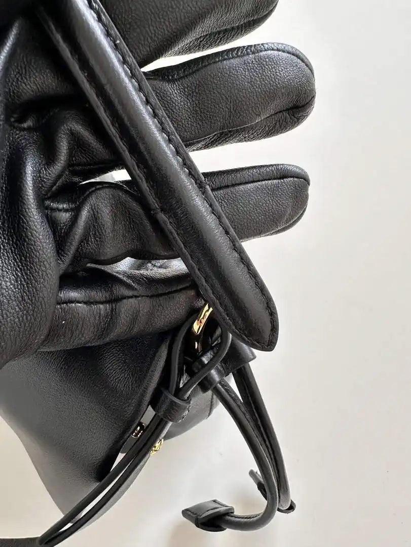 Fendi 8BS105ABVEF0K7E Mamma Baguette Small Black nappa leather bag 8677S