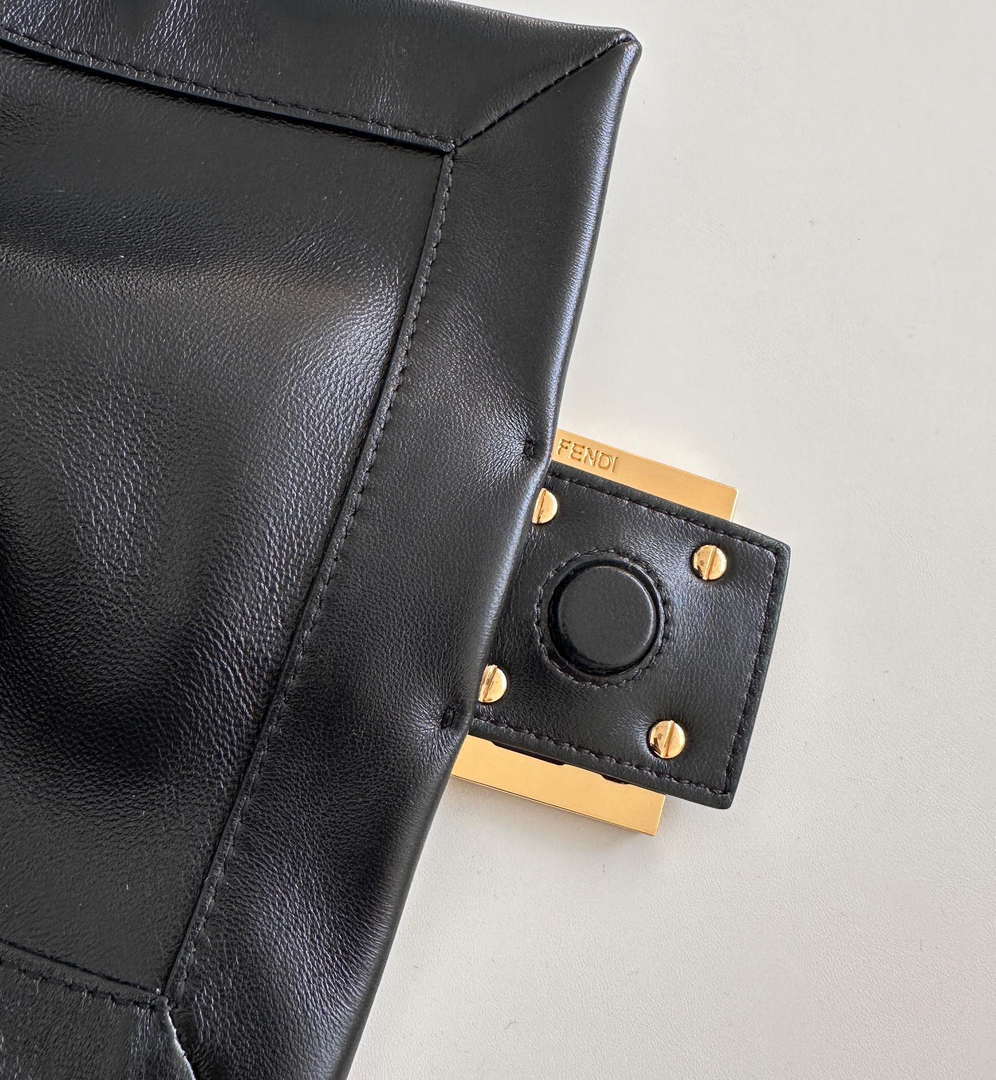 Fendi 8BS105ABVEF0K7E Mamma Baguette Small Black nappa leather mini bag 8677 - Default Title - View 6