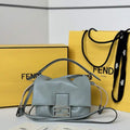 Fendi 8BS105ABVEF0K7E Mamma Baguette Small Blue nappa leather bag 8677S