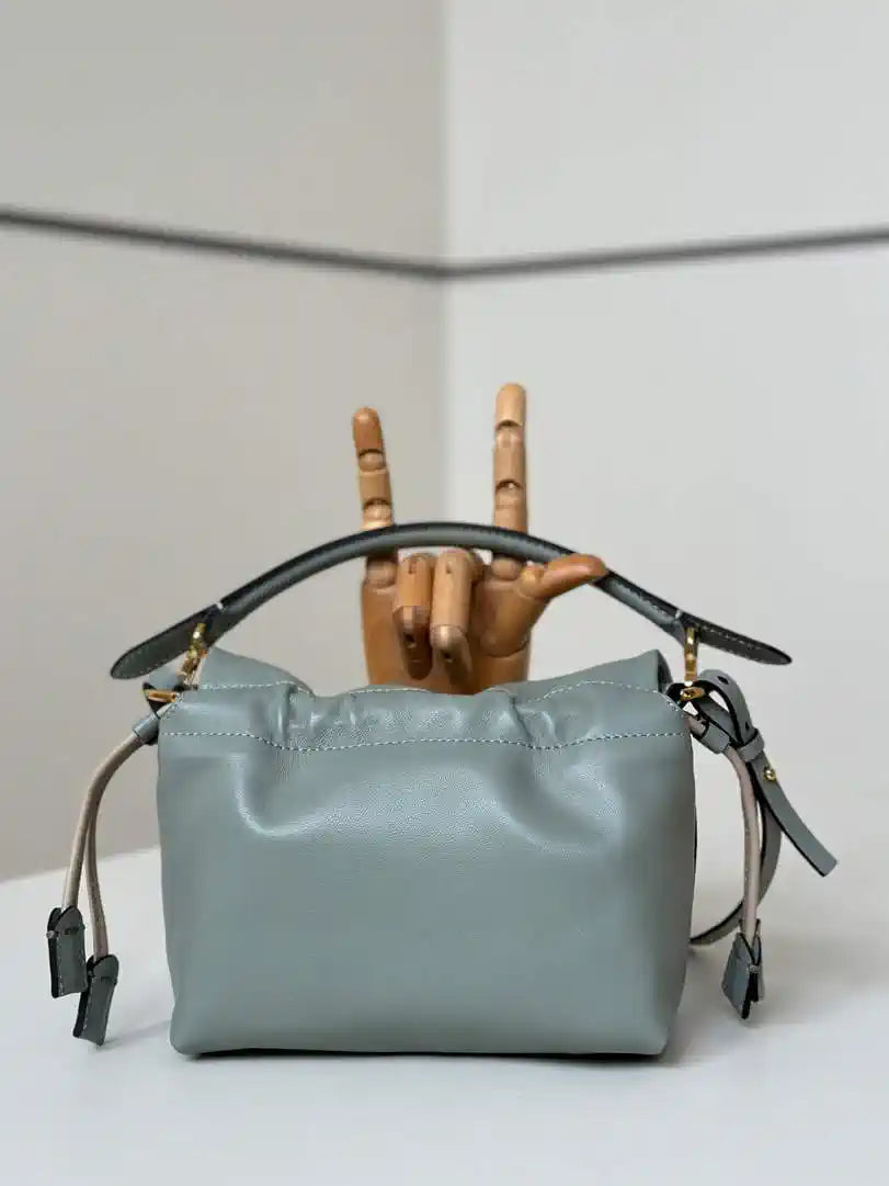 Fendi 8BS105ABVEF0K7E Mamma Baguette Small Blue nappa leather bag 8677S