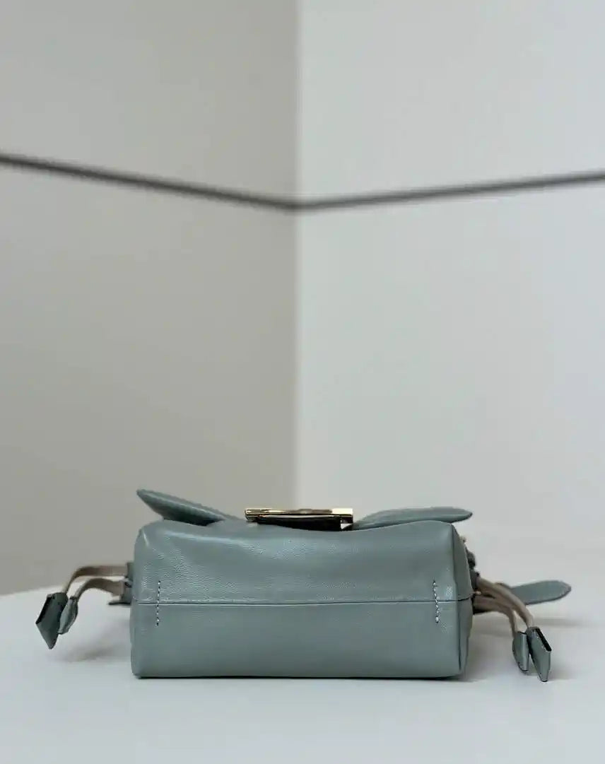 Fendi 8BS105ABVEF0K7E Mamma Baguette Small Blue nappa leather bag 8677S