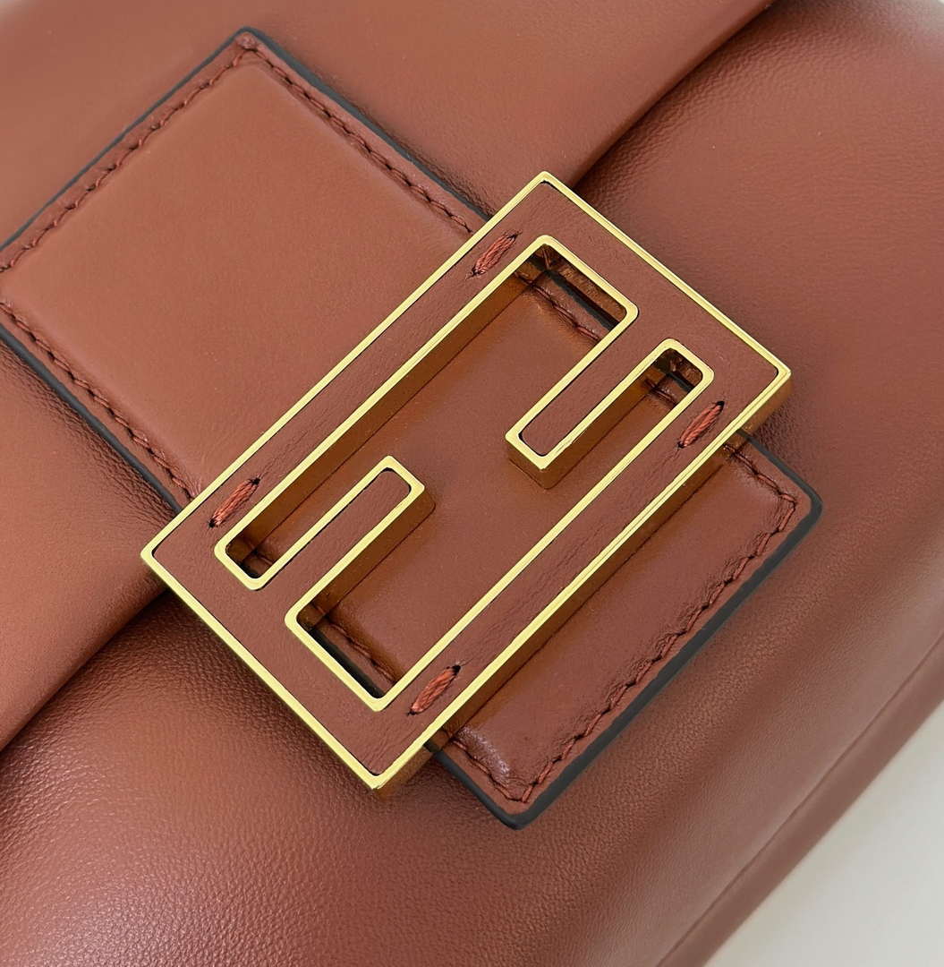 Fendi 8BS105ABVEF0K7E Mamma Baguette Small Brown nappa leather mini bag 8677 - Default Title - View 4