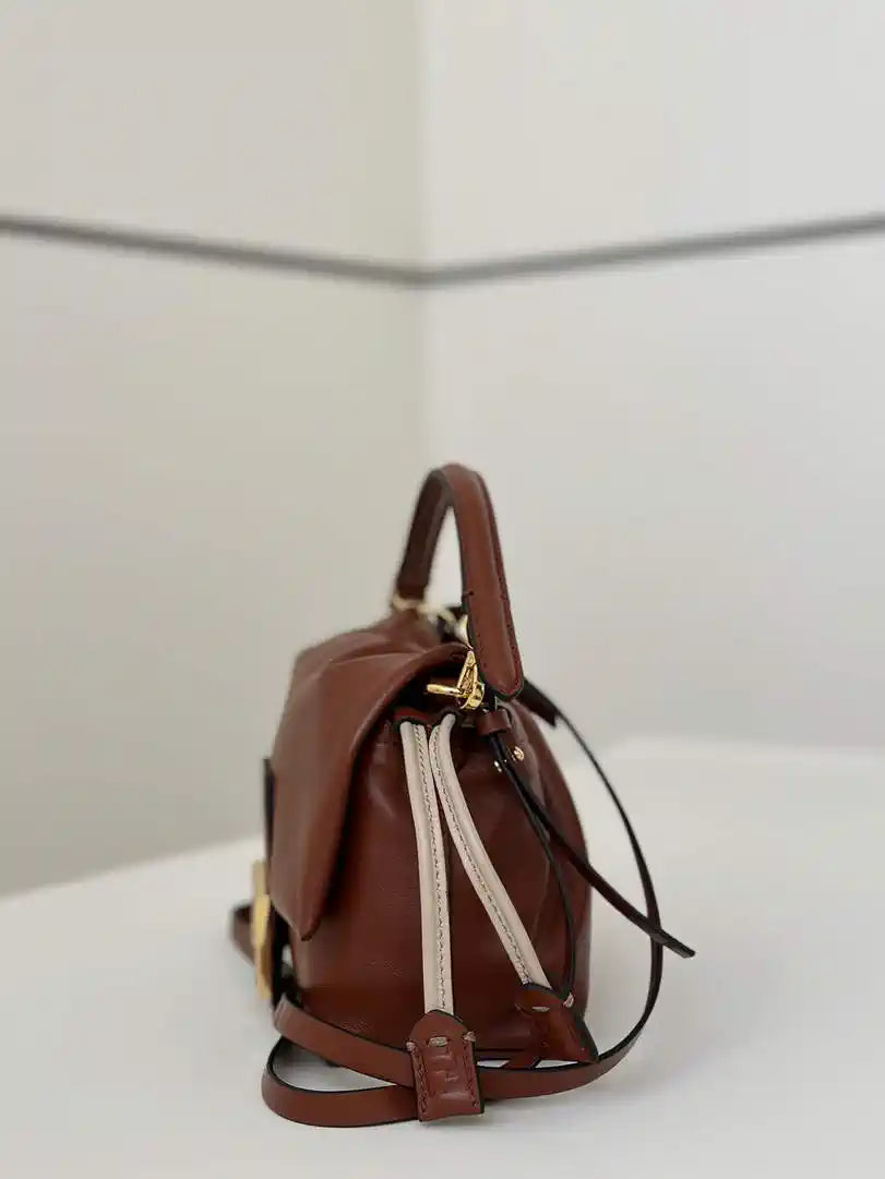 Fendi 8BS105ABVEF0K7E Mamma Baguette Small Brown nappa leather bag 8677S