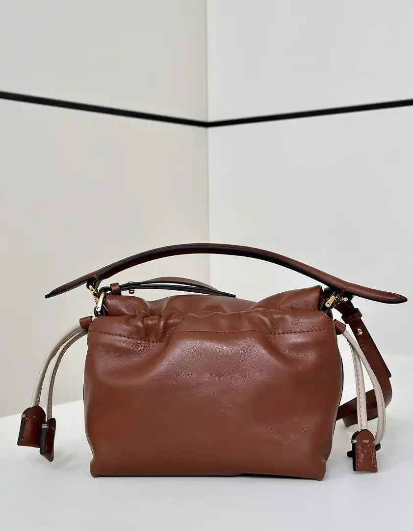 Fendi 8BS105ABVEF0K7E Mamma Baguette Small Brown nappa leather bag 8677S