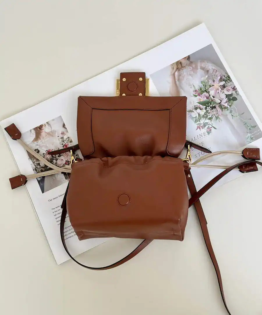 Fendi 8BS105ABVEF0K7E Mamma Baguette Small Brown nappa leather bag 8677S
