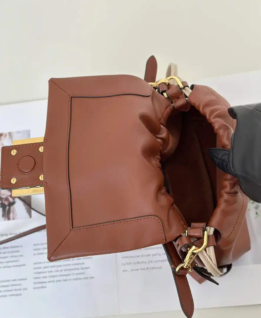 Fendi 8BS105ABVEF0K7E Mamma Baguette Small Brown nappa leather bag 8677S
