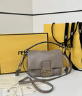 Fendi 8BS105ABVEF0K7E Mamma Baguette Small Dove Gray nappa leather bag 8677S