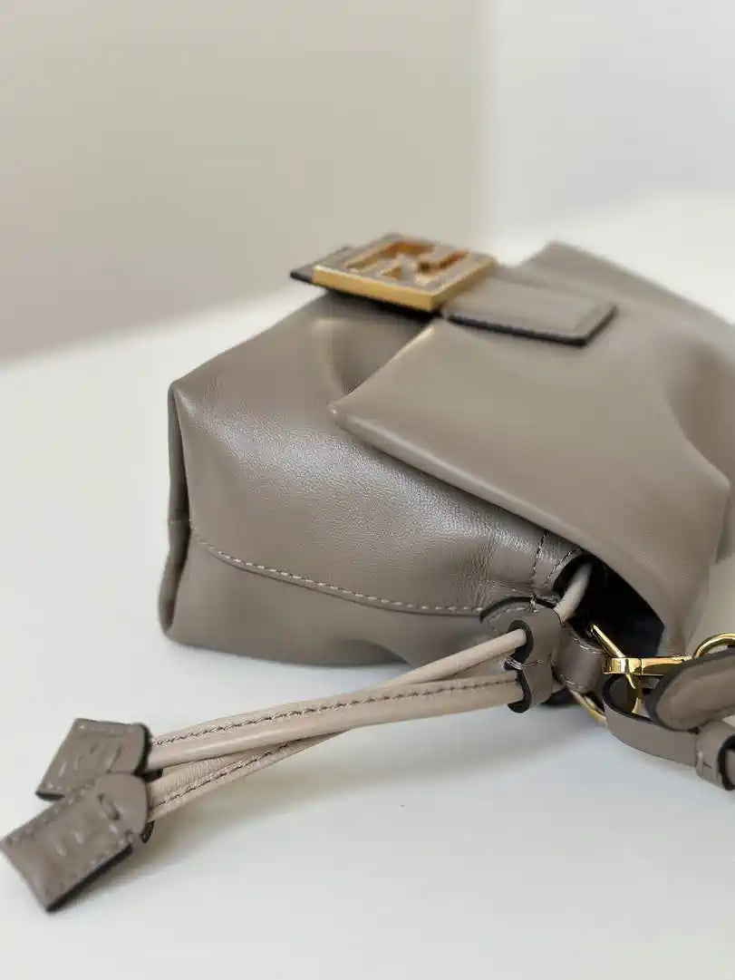 Fendi 8BS105ABVEF0K7E Mamma Baguette Small Dove Gray nappa leather bag 8677S