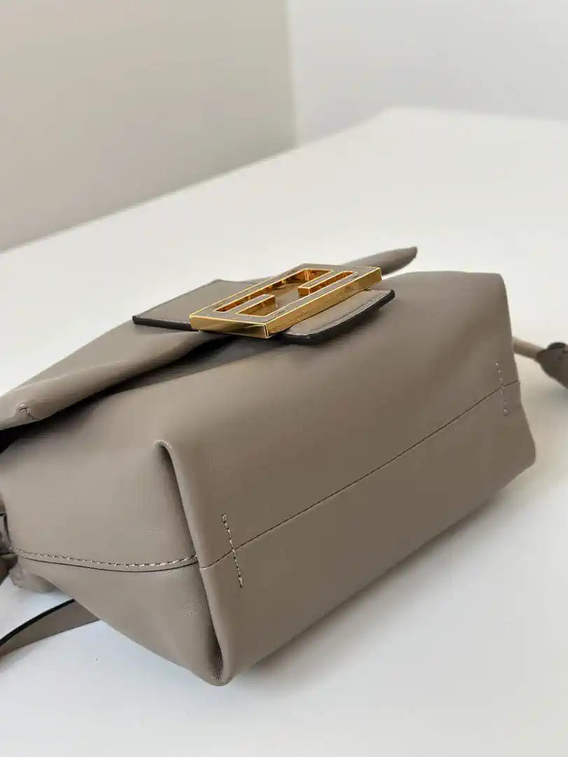 Fendi 8BS105ABVEF0K7E Mamma Baguette Small Dove Gray nappa leather bag 8677S