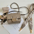 Fendi 8BS105ABVEF0K7E Mamma Baguette Small Dove Green nappa leather mini bag 8677 - Default Title - View 1