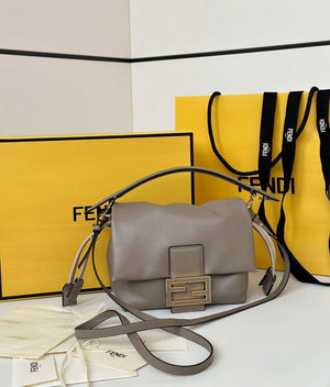 Fendi 8BS105ABVEF0K7E Mamma Baguette Small Dove Green nappa leather mini bag 8677 - Default Title - View 3