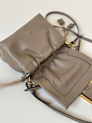 Fendi 8BS105ABVEF0K7E Mamma Baguette Small Dove Green nappa leather mini bag 8677 - Default Title - View 9