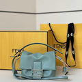 Fendi 8BS105ABVEF0K7E Mamma Baguette Small Matcha green nappa leather mini bag 8677 - Default Title - View 1