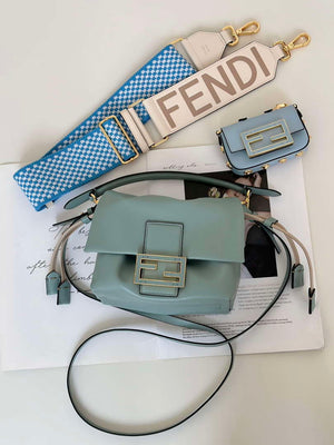 Fendi 8BS105ABVEF0K7E Mamma Baguette Small Matcha green nappa leather mini bag 8677 - Default Title - View 2