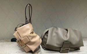 Fendi 8BS105ABVEF0K7E Mamma Baguette Small Pale pink nappa leather mini bag 8677 - Default Title - View 2