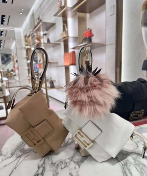 Fendi 8BS105ABVEF0K7E Mamma Baguette Small Pale pink nappa leather mini bag 8677 - Default Title - View 6