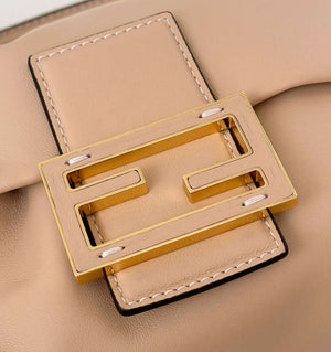 Fendi 8BS105ABVEF0K7E Mamma Baguette Small Pale pink nappa leather mini bag 8677 - Default Title - View 9