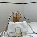 Fendi 8BS105ABVEF0K7E Mamma Baguette Small White nappa leather bag 8677S - Default Title - View 1