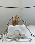 Fendi 8BS105ABVEF0K7E Mamma Baguette Small White nappa leather bag 8677S