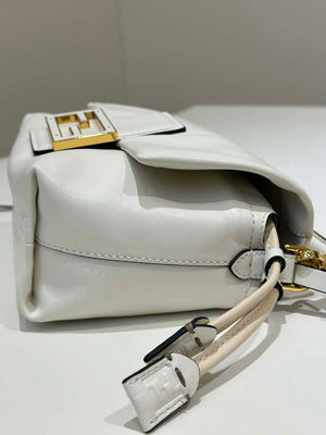 Fendi 8BS105ABVEF0K7E Mamma Baguette Small White nappa leather bag 8677S - Default Title - View 4