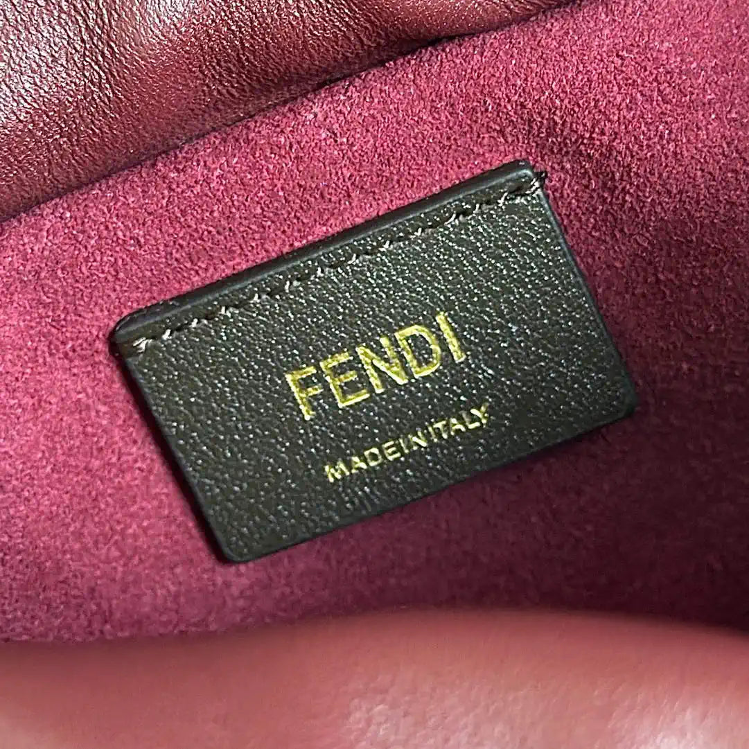 Fendi 8BS105ABVEF0K7E Mamma Baguette Small Wine Red nappa leather bag 8677S