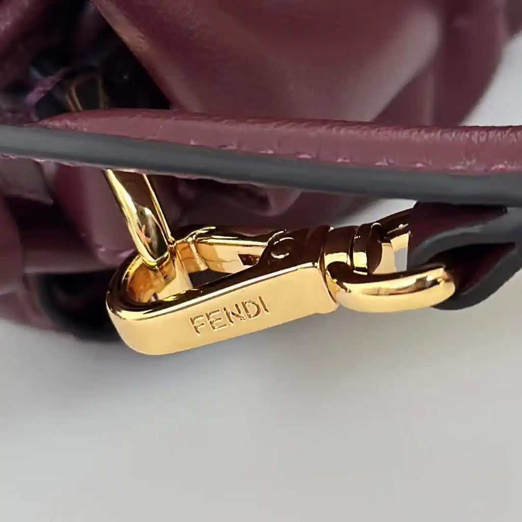 Fendi 8BS105ABVEF0K7E Mamma Baguette Small Wine Red nappa leather bag 8677S