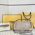 Fendi 8BS105ABVEF0K7E Small Mamma Baguette Beige shearling bag 8693s - Default Title - View 1