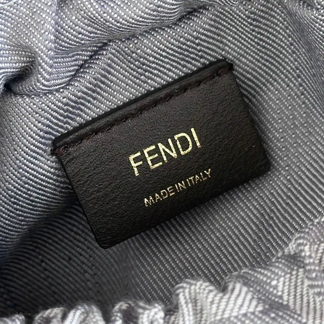 Fendi 8BS105AV5WF1SXQ Mamma Baguette Small Blue denim-effect FF jacquard mini-bag miniature 8677S