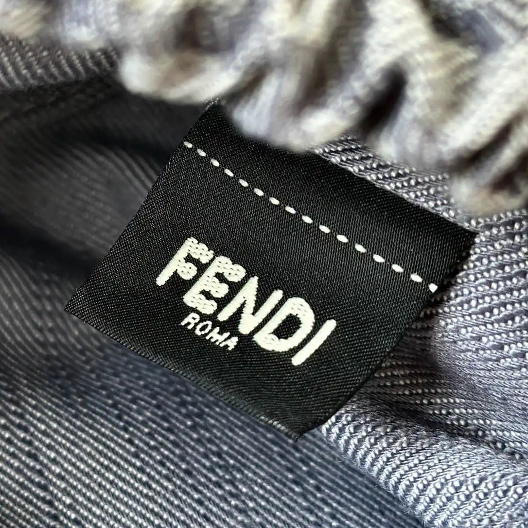 Fendi 8BS105AV5WF1SXQ Mamma Baguette Small Blue denim-effect FF jacquard mini-bag miniature 8677S