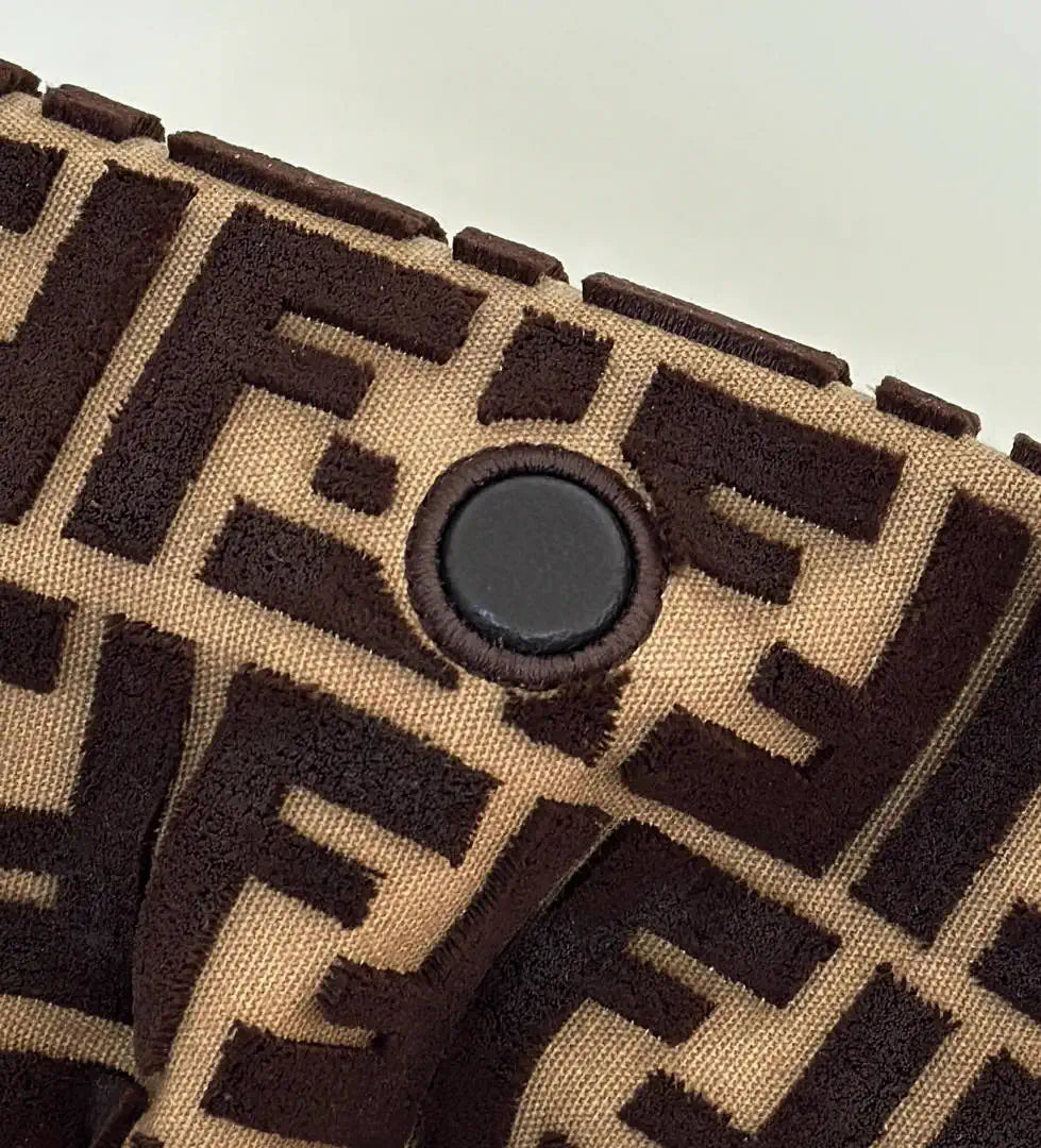 Fendi 8BS105AV5WF1SXQ Mamma Baguette Small Navy Brown-effect FF jacquard mini-bag miniature 8692s - Default Title - View 7