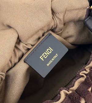 Fendi 8BS105AV5WF1SXQ Mamma Baguette Small Navy Brown-effect FF jacquard mini-bag miniature 8692s - Default Title - View 8