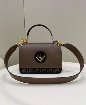Fendi 8BT284 Kan I F Leather Bag Brown - Default Title - View 1