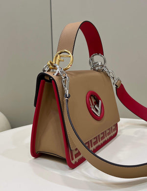 Fendi 8BT284 Kan I F Leather Bag Apricot Red - Default Title - View 2