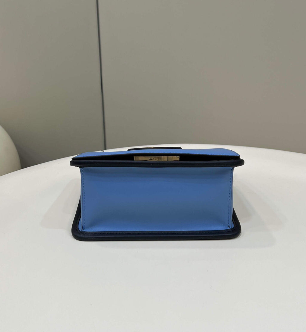 Fendi 8BT286 Kan I F Small Leather Mini Bag Blue