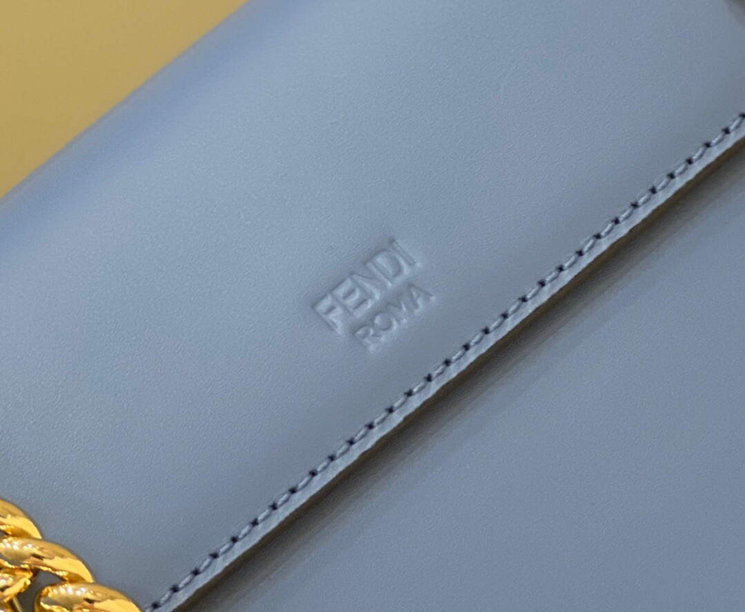 Fendi 8BT286 Kan I F Small Leather Mini Bag Blue