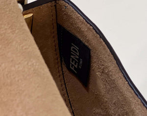 Fendi 8BT346 Moonlight Shoulder Saddle Leather Bag Blue - Default Title - View 8