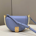 Fendi 8BT346 Moonlight Shoulder Saddle Leather Bag Purple Blue - Default Title - View 1