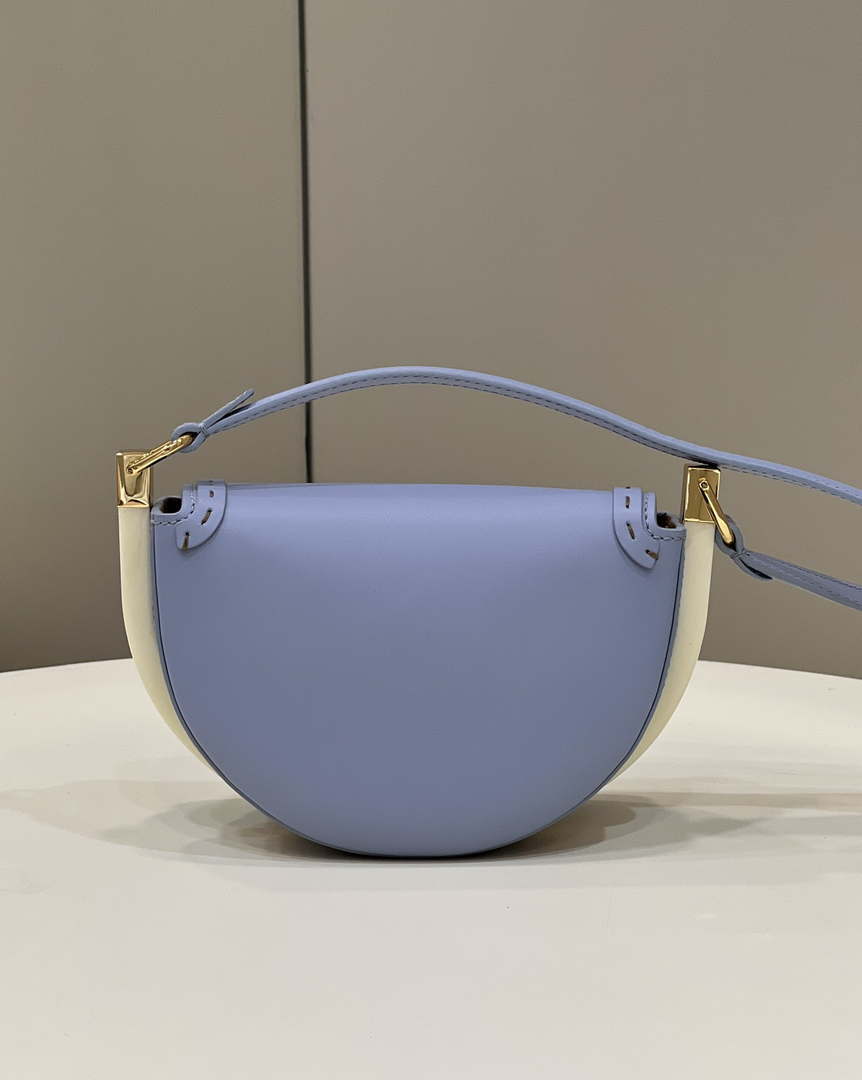 Fendi 8BT346 Moonlight Shoulder Saddle Leather Bag Purple Blue - Default Title - View 2