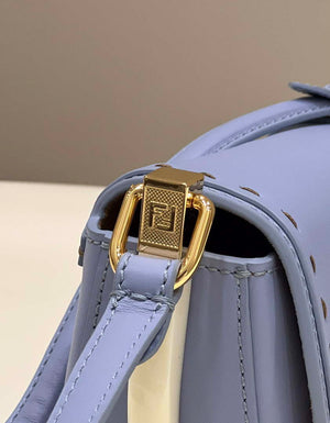Fendi 8BT346 Moonlight Shoulder Saddle Leather Bag Purple Blue - Default Title - View 6