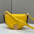 Fendi 8BT346 Moonlight Shoulder Saddle Leather Bag Yellow - Default Title - View 1