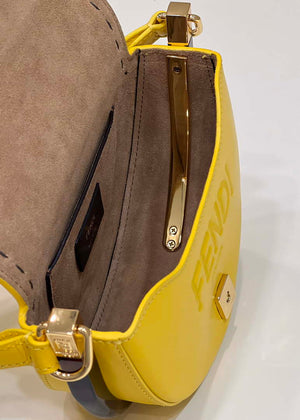 Fendi 8BT346 Moonlight Shoulder Saddle Leather Bag Yellow - Default Title - View 9